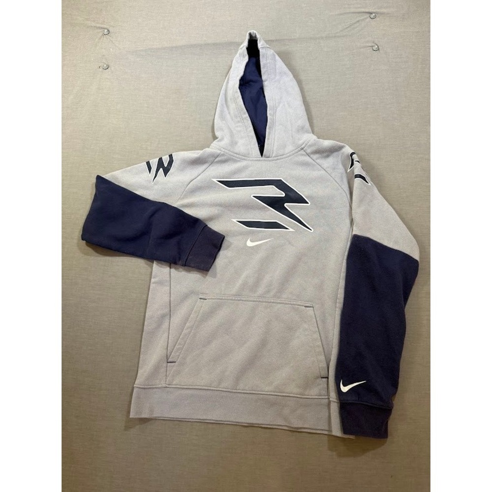 Nike 3โ Brand Hoodie Sweatshirt Boys Youth Large L Gray Navy Athletic Pullover